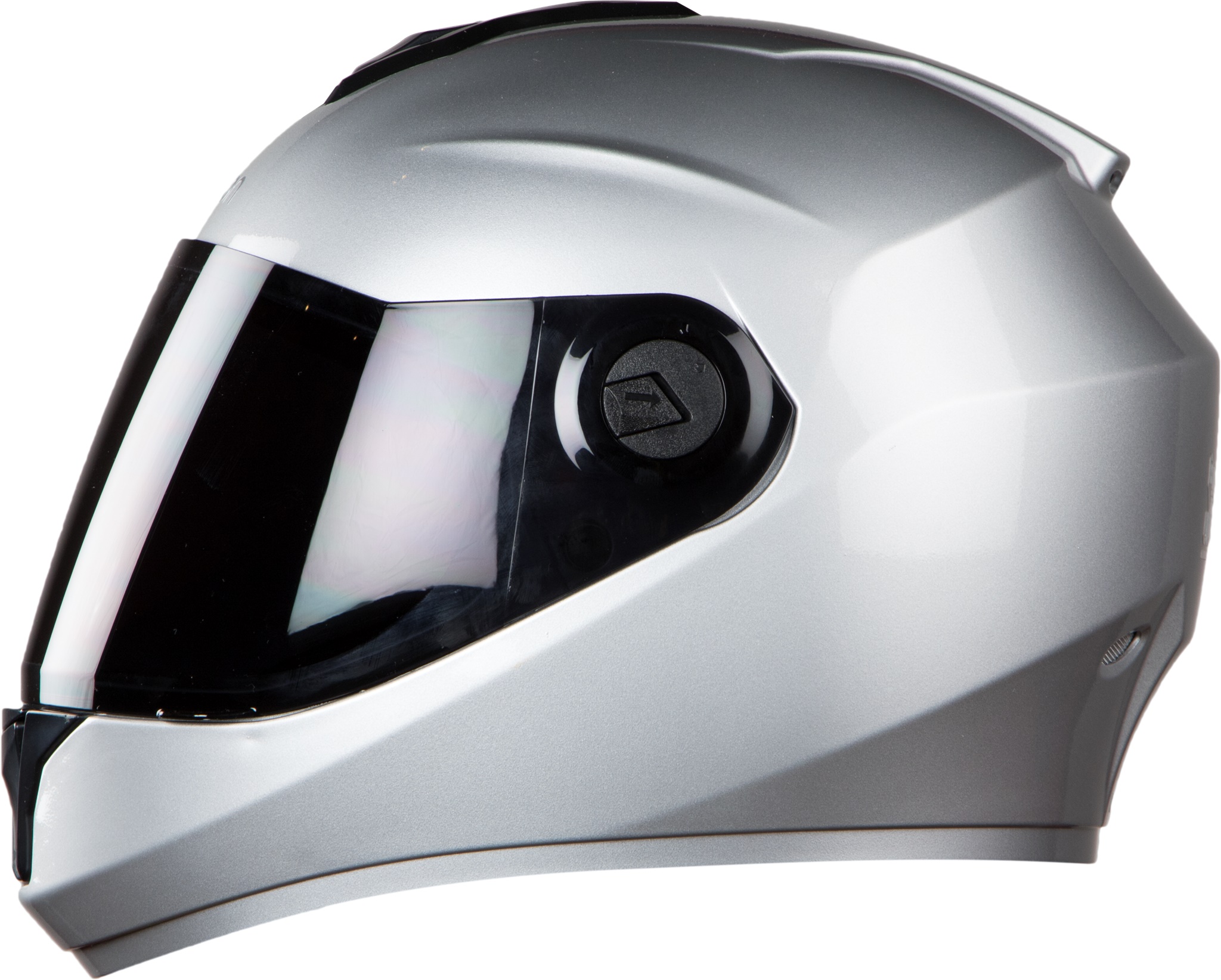Steelbird HI-GN Men Vision Painted Glossy Silver ( Fitted With Clear Visor Extra Smoke Visor Free)